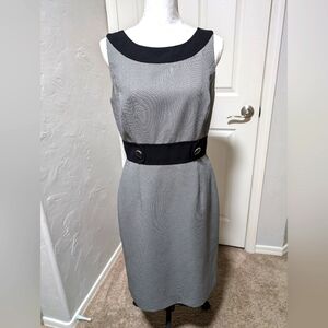Tahari Black and White Sleeveless Dress 8